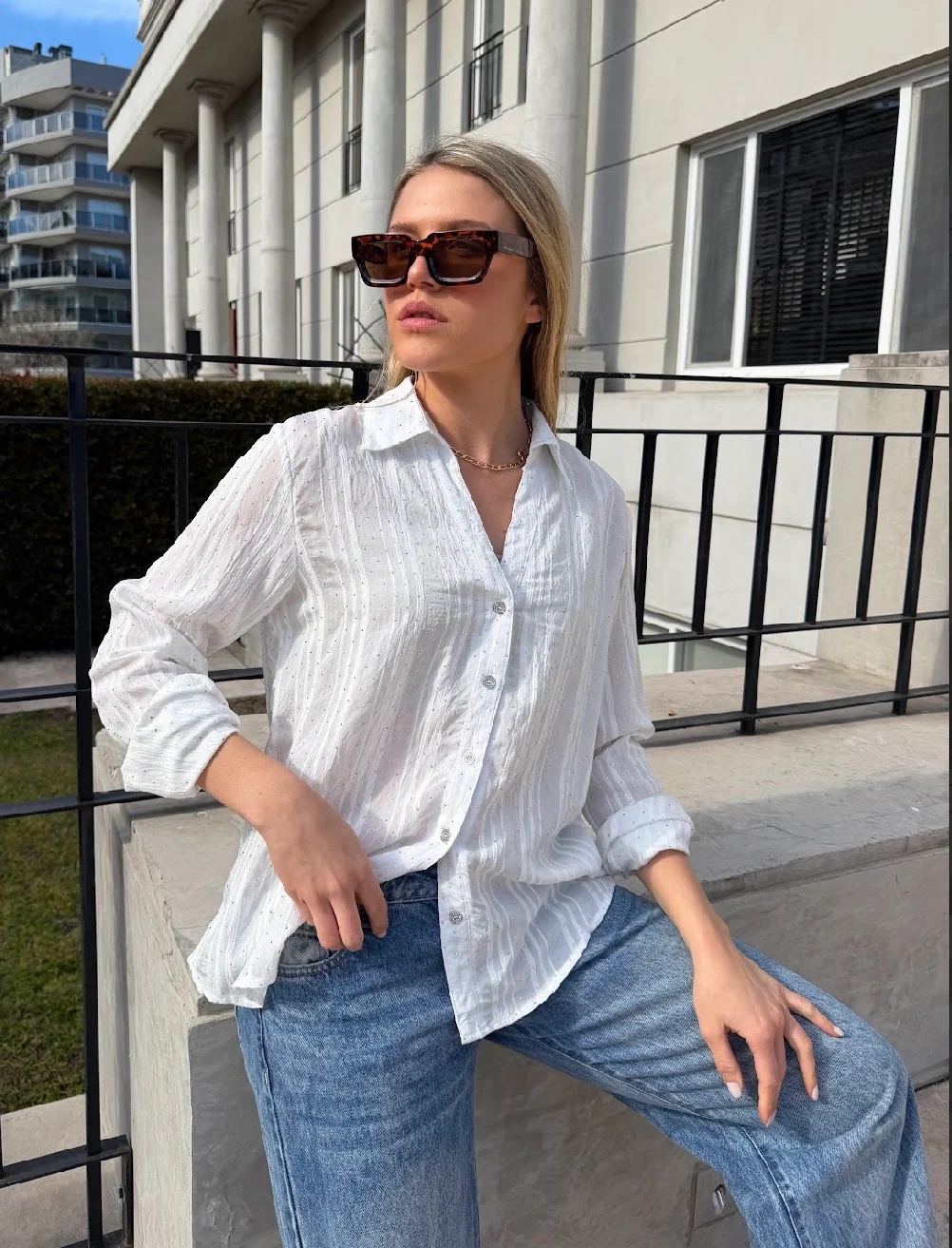 Camisa MARVI con Guardas con Strass GUK70241