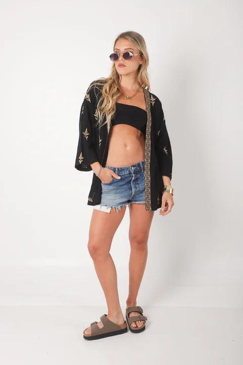 Kimono SIBYL lino c/bordado GU0540