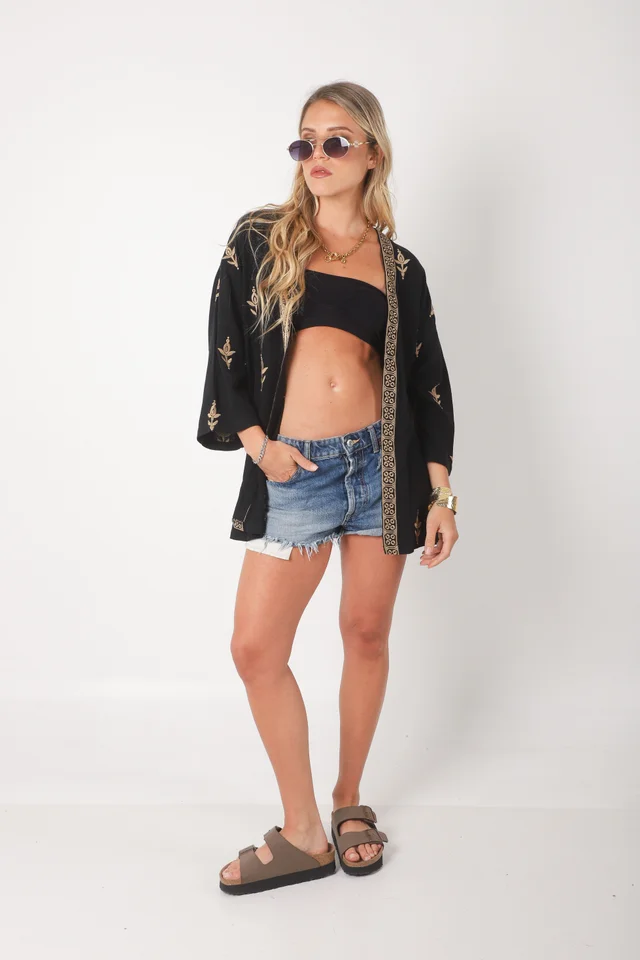 Kimono SIBYL lino c/bordado GU0540