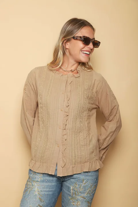 Camisa MAO BUBBLE con Puntillas y Volados GUK70197