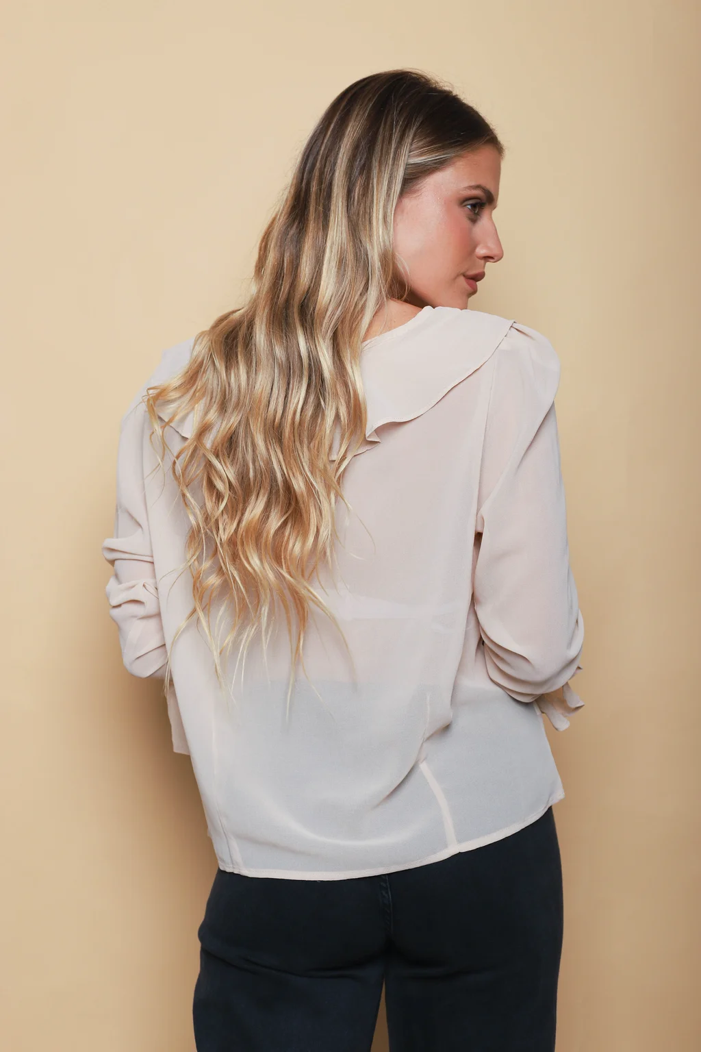Blusa TITA Gasa c/Volados GUV60