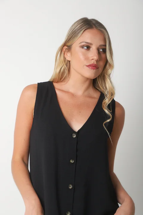 Vestido Gales Abotanado Creppe