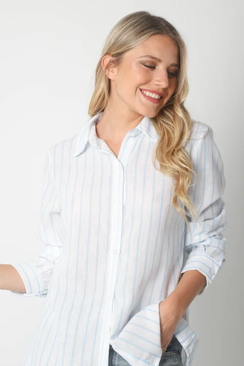 Camisa BELE Lino Rayada