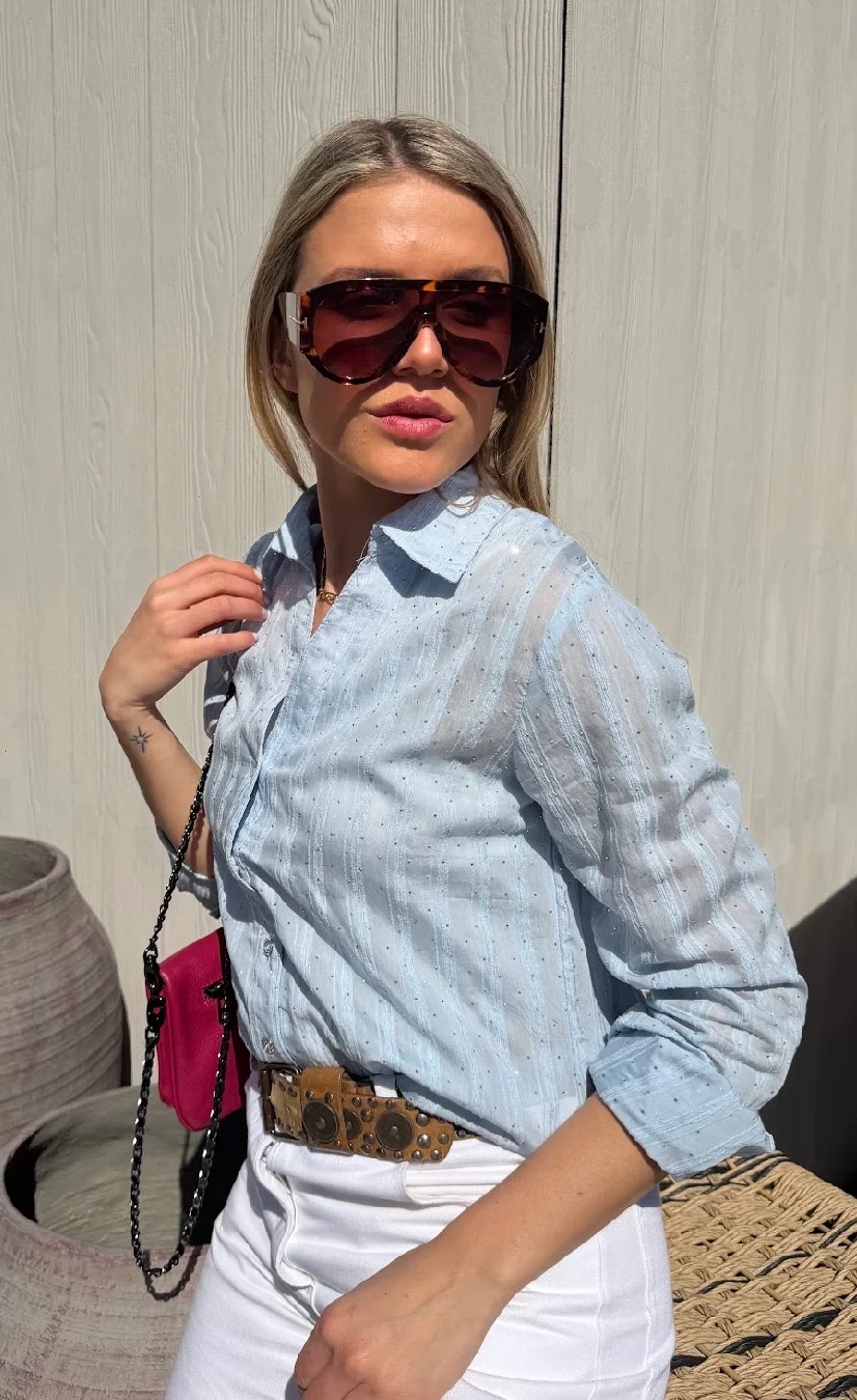 Camisa MARVI con Guardas con Strass GUK70241