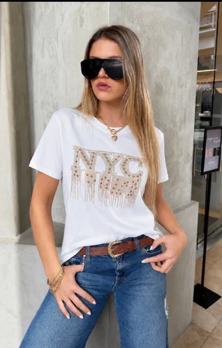Remera NYC DORADO C/ Tachas GU5148 - Vista 5
