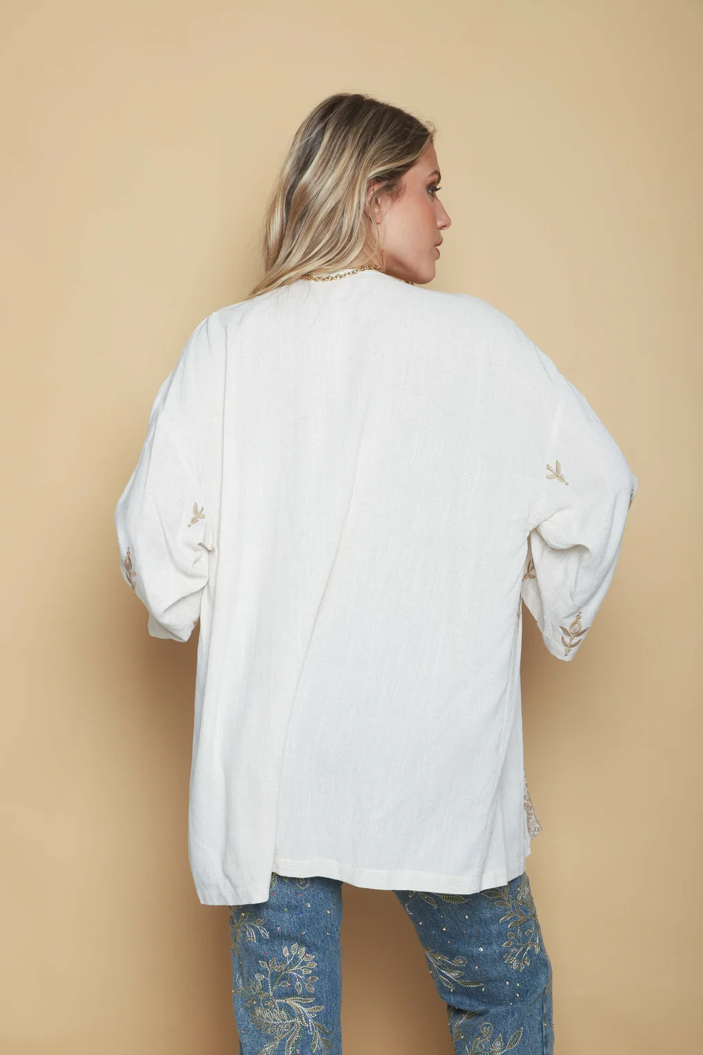 Kimono SIBYL lino c/bordado GU0540