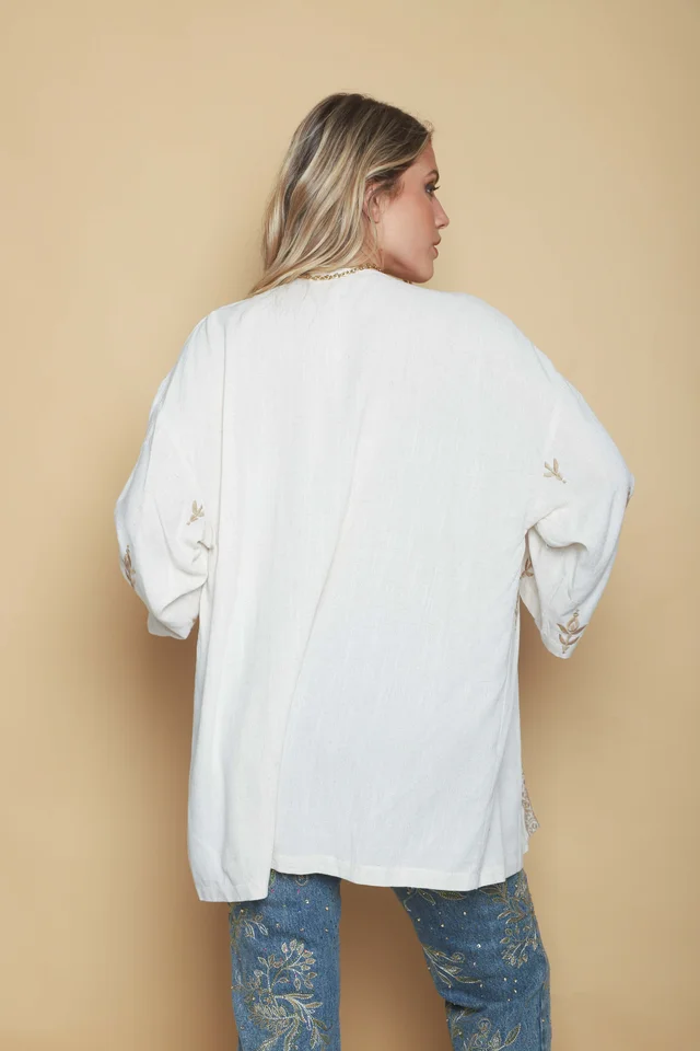 Kimono SIBYL lino c/bordado GU0540