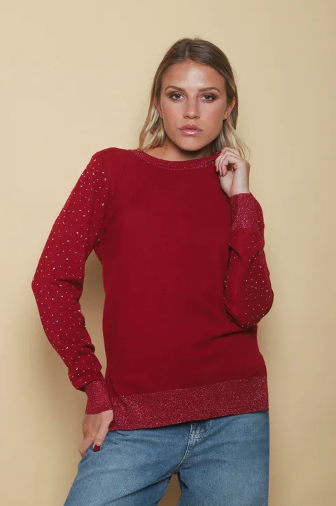 Sweater LUXURY Lurex con Strass GUL624