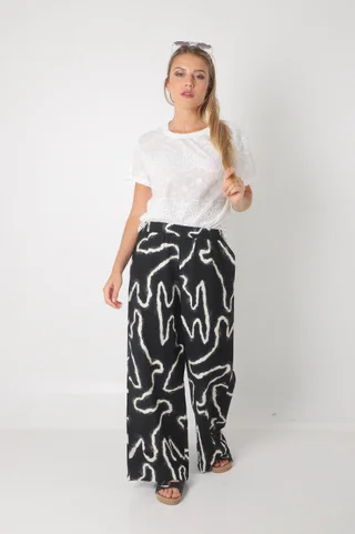 Palazzo CAMBODIA de Lino estampado c/ Bolsillo GUK70151-1 - Vista 5