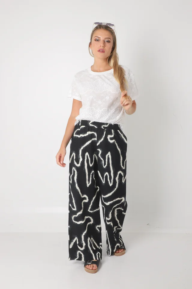 Palazzo CAMBODIA de Lino estampado c/ Bolsillo GUK70151-1