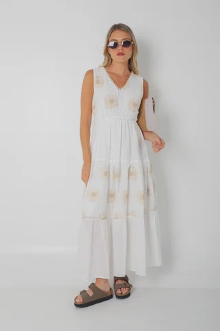 Vestido TULUM Bordado Guardas GU250113 - Vista 1