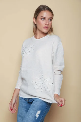 Sweater MARKS Mohair con Piedras GUA138 - Vista 5