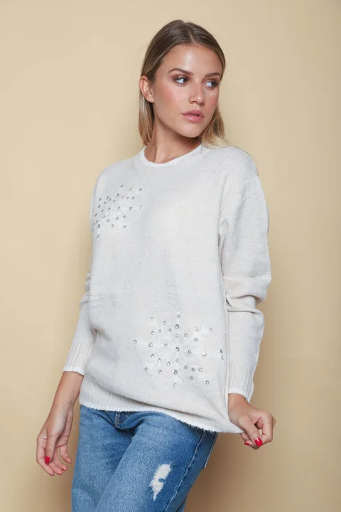Sweater MARKS Mohair con Piedras GUA138