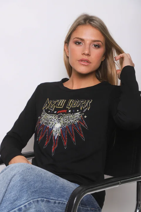 Remera NEW YORK c/strass GUK70035