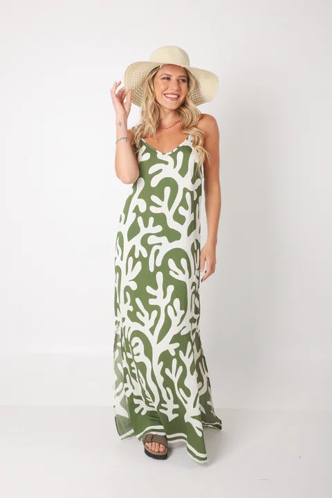 Vestido COZAMUI lino estampado GUK70142-6