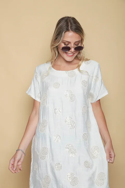 Vestido REGAZZA Lino c/bordado GUCH3013