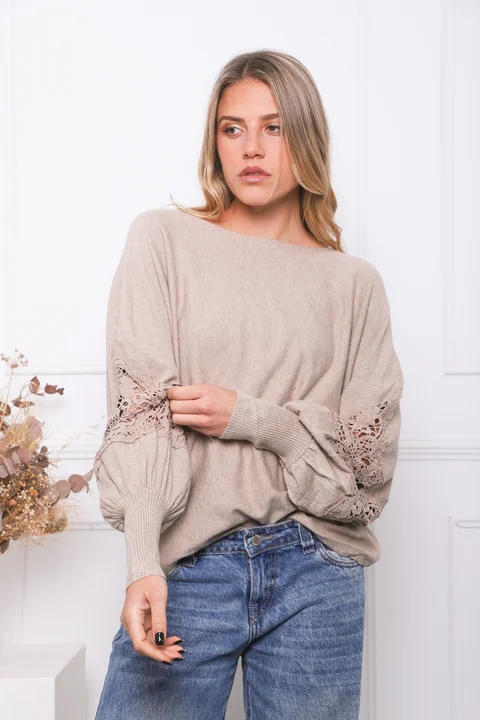 Sweater TUSCANY con Guipiur GU841