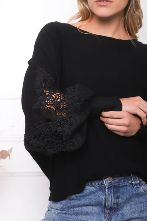 Sweater TUSCANY con Guipiur GU841