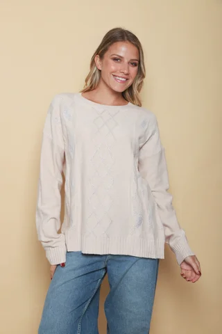 Sweater NIZA Bremer c/ Strass GUL668 - Vista 5