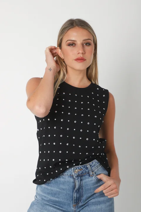 Musculosa  AIME Premium Algodón con Tachas GU70137