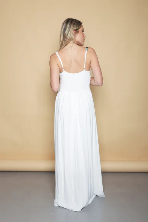 Vestido GALTIER Lino c/crochet GU0552