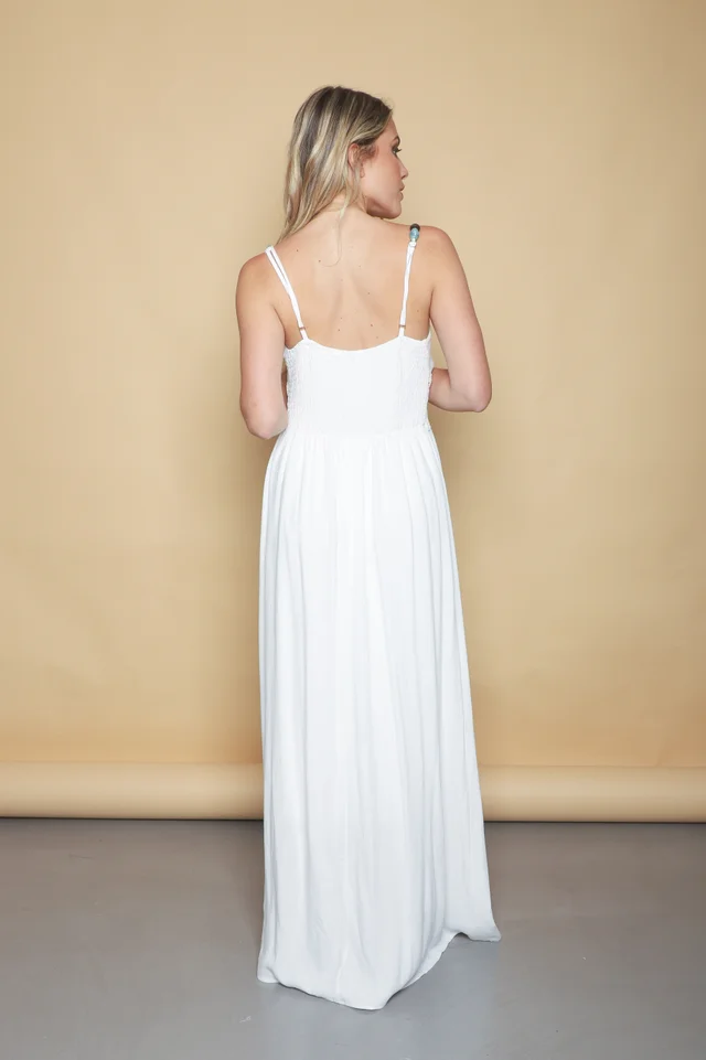 Vestido GALTIER Lino c/crochet GU0552