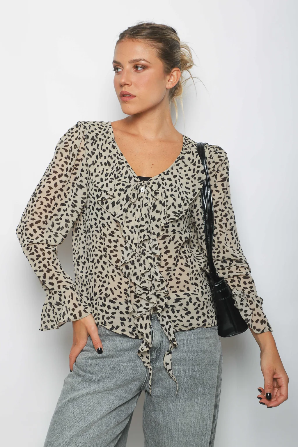 Blusa SOFIA Gasa c/ Volados GU59