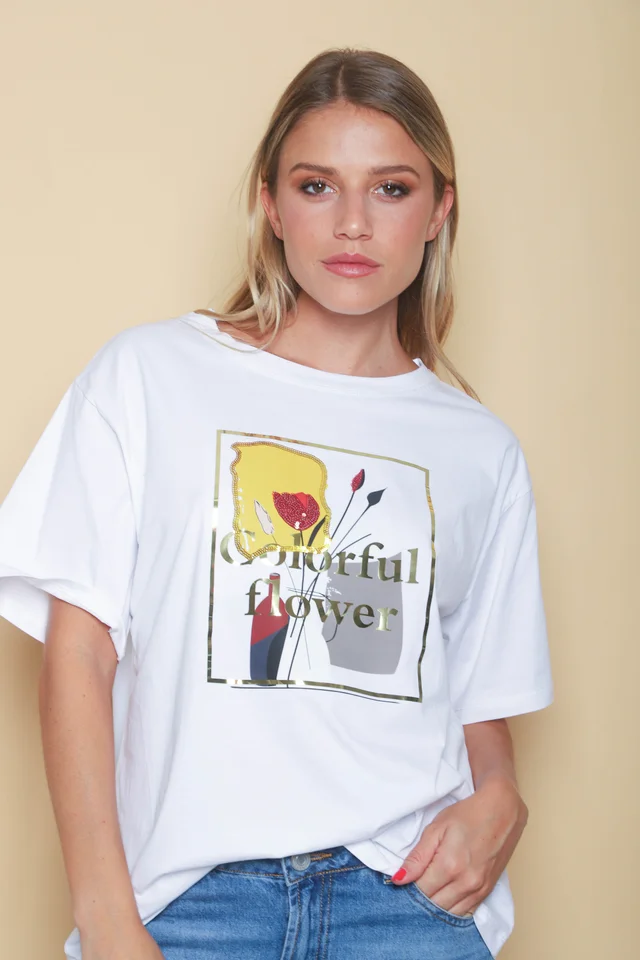 Remeron COLORFULL FLOWER C/ Lentejuelas GU997