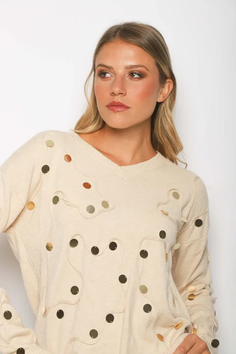 Sweater PELICAN Bremer c/ Bordado y Aplique GUL678