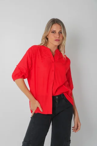 Blusa MAURA Broderie Bordada c/ Puño y Manga 3/4 GU0335 - Vista 5