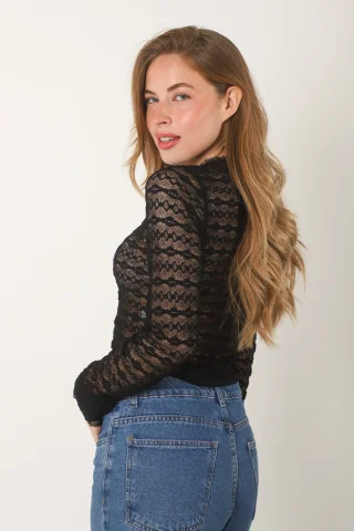 Blusa Top SALONIA ENCAJE ELASTIZADO GUK70075 - Vista 6