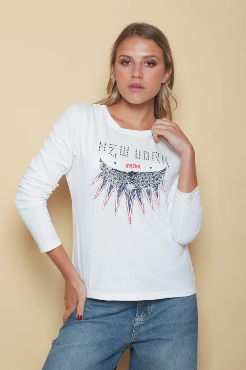 Remera NEW YORK c/strass GUK70035
