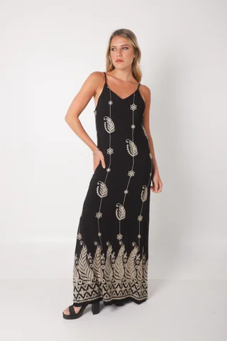 Vestido MARGARIE Lino Bordado GUK70142-1 - Vista 4