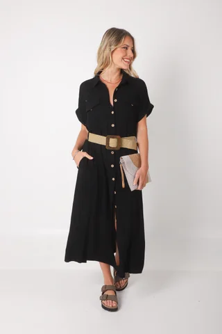 Vestido KAVALI Camisero Lino c/ Cinto GU0548 - Vista 4