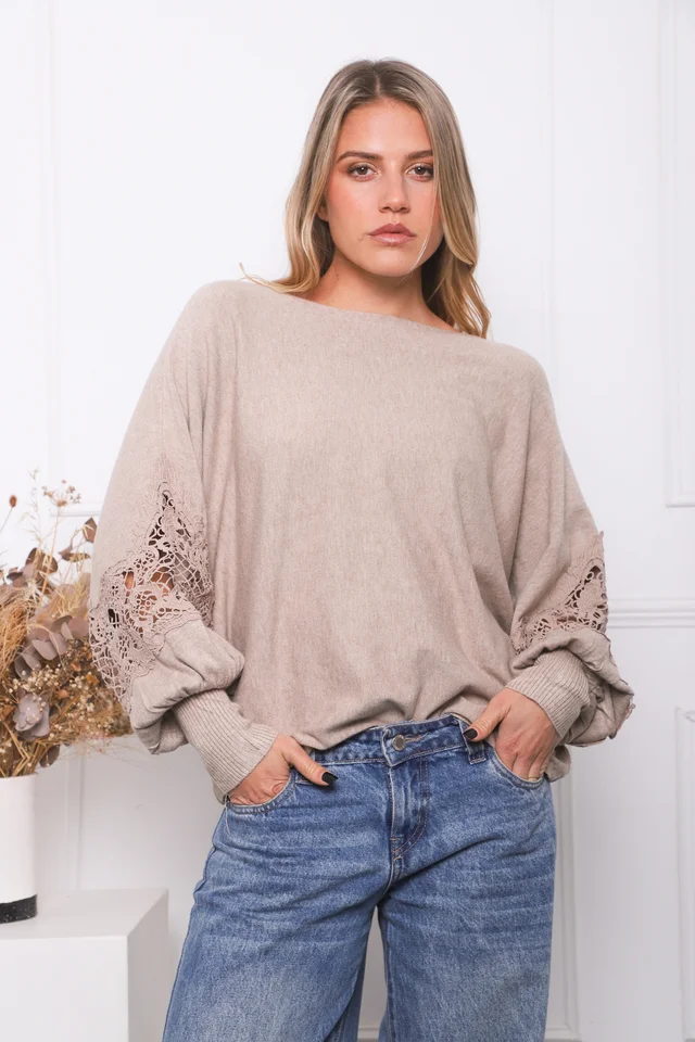 Sweater TUSCANY con Guipiur GU841