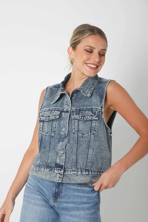 Chaleco Jean LIBI c/ Tachas GUK70102