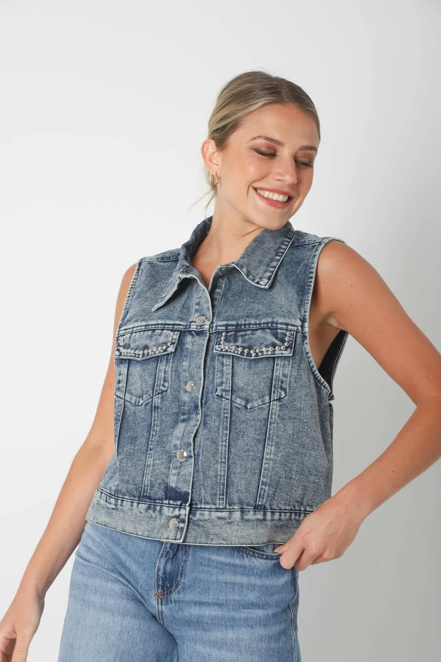 Chaleco Jean LIBI c/ Tachas GUK70102