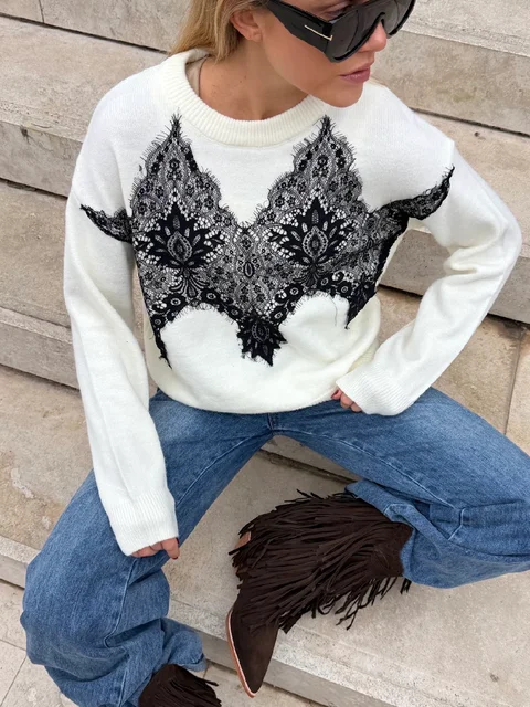 Sweater ZAMA Bremer C/ Encaje GUL667