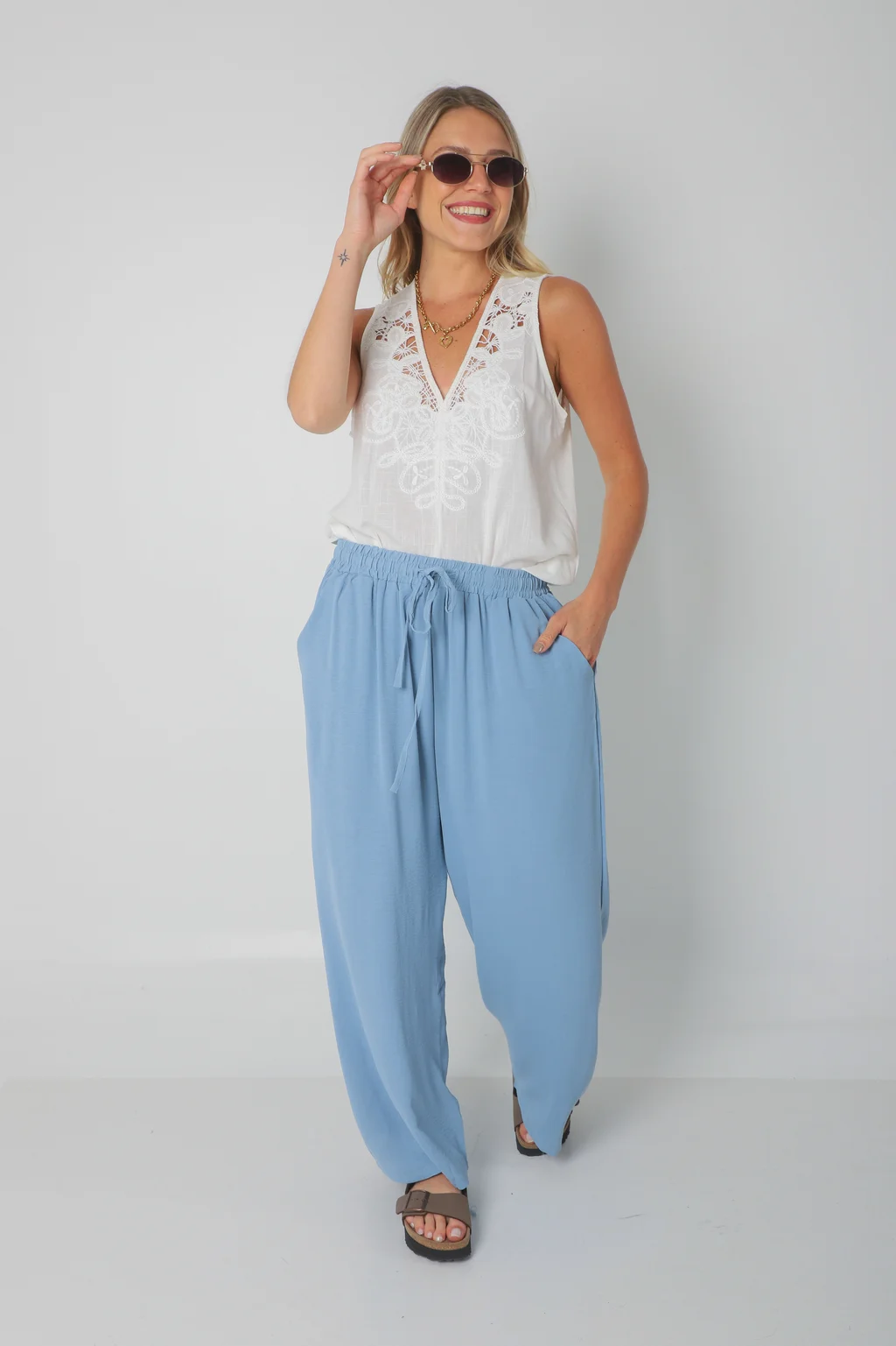 Pantalón OCEAN de CEY con Tiras y Bolsillos GU0331