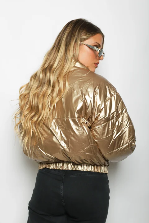 Campera Puffer Silver  Metalizada Velvet GUK2039