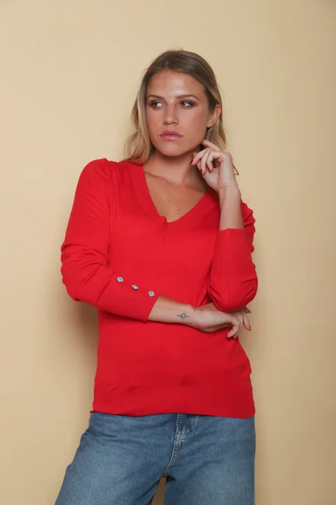 Sweater GUINEA HILO Escote V Media Estacion GUL684