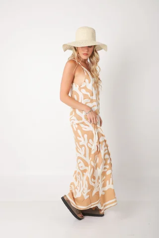 Vestido COZAMUI lino estampado GUK70142-6 - Vista 6