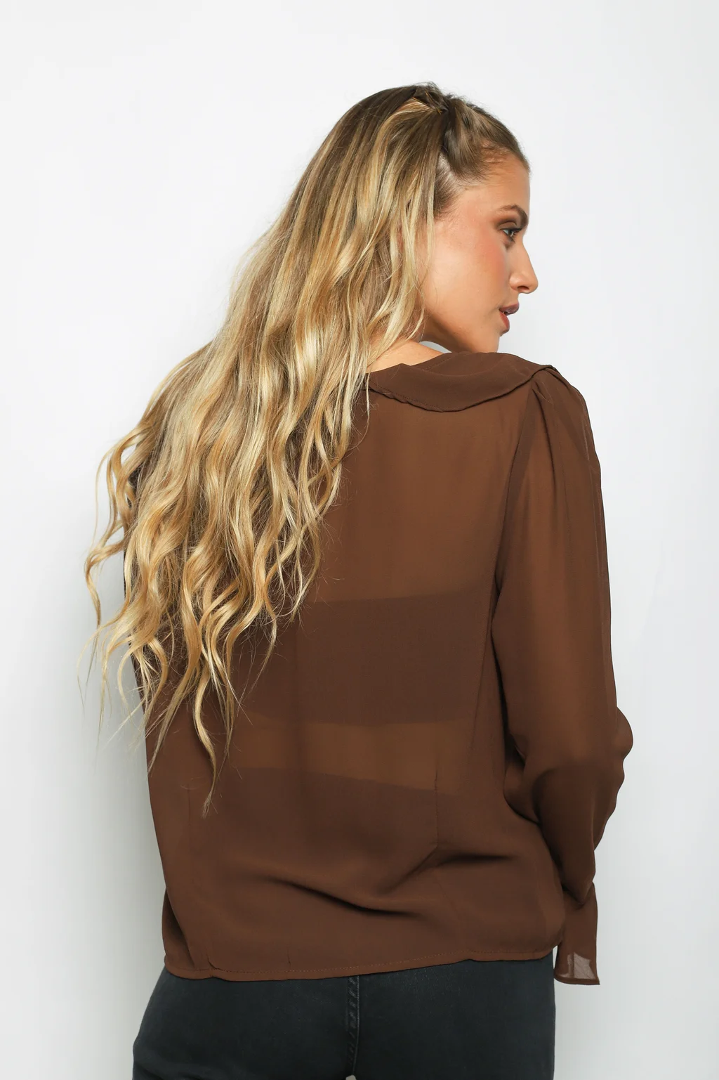Blusa TITA Gasa c/Volados GUV60