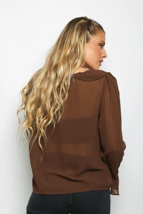 Blusa TITA Gasa c/Volados GUV60