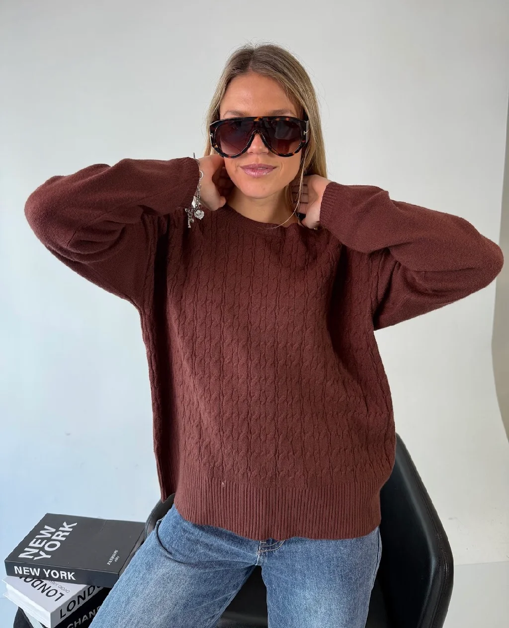 Maxi Sweater MADELEINE Bremer Trenzado GUL819