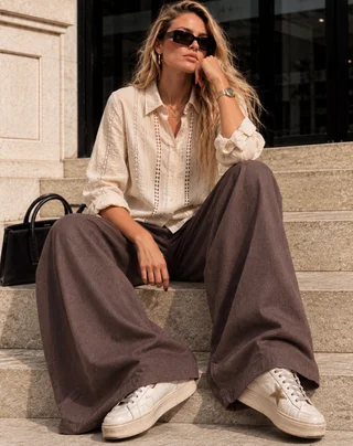 Maxi Palazo DENIM CHOCO - Vista 1