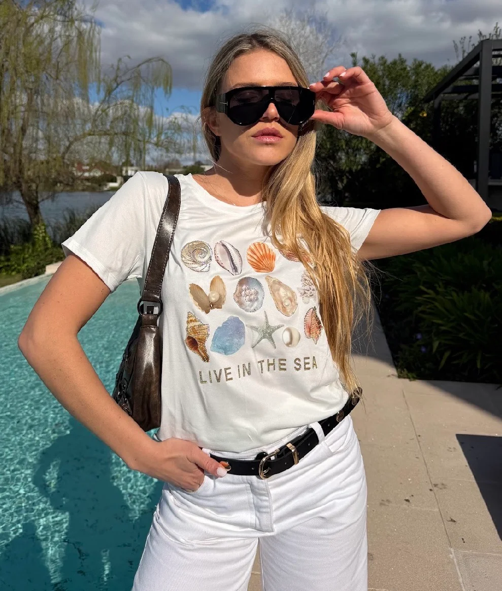 Remera LIVE IN THE SEA  GU336793