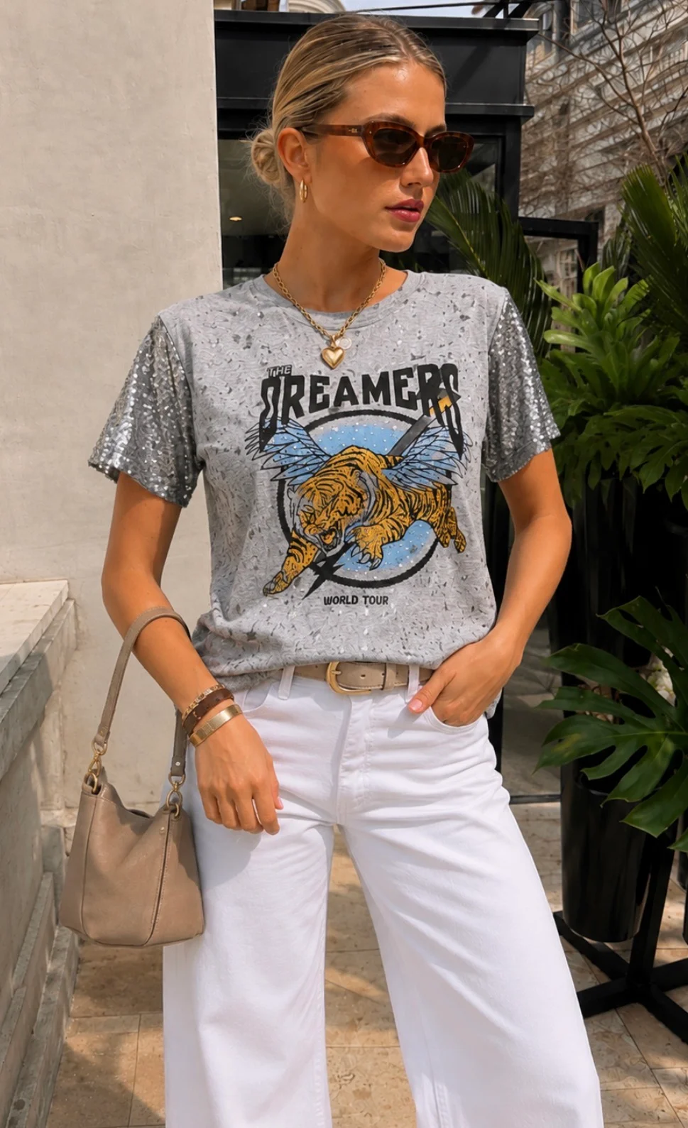 Remera DREAMERS Nevada c/ Lentejuelas  GU5106