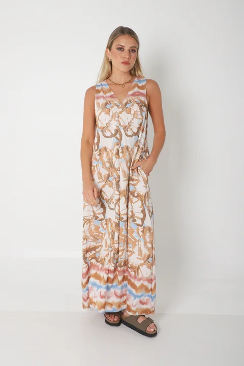 Vestido Mandarin ANDIRA c/ Bolsillos GU252