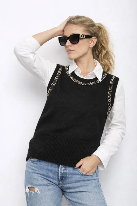 Chaleco ZELAND Lana c/ Apliques